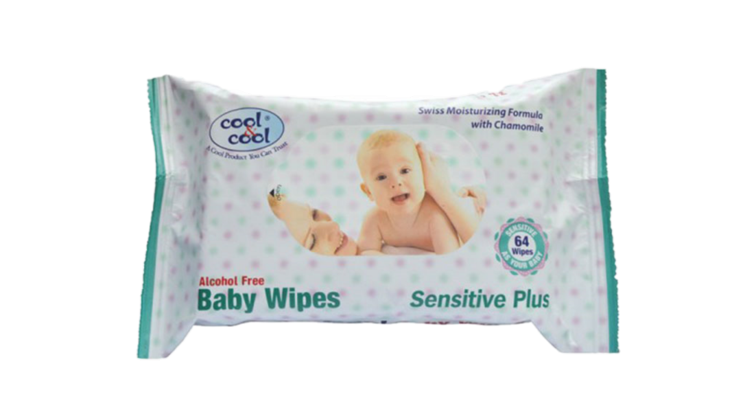 Cool & Cool Baby Wipes 64 Sensitive Plus
