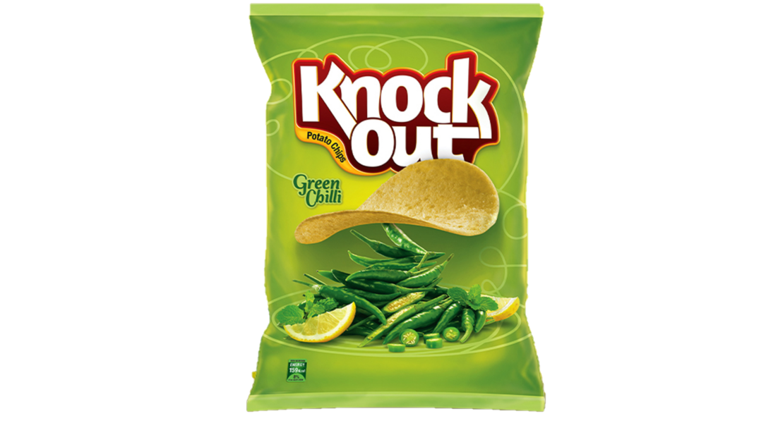 Knock Out Green Chilli Potato Chips 65g